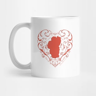 Fancy Heart Lake Tahoe Pink Mug